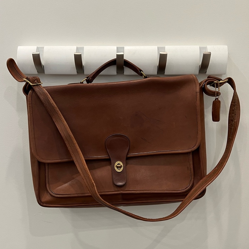 Vintage Coach Metropolitan Briefcase British Tan Leather 1970s